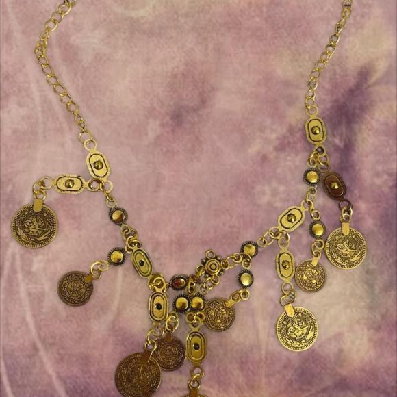 Source Unknown Jewelry - Women's Antique Medieval-Style Gold Coin Charm Necklace